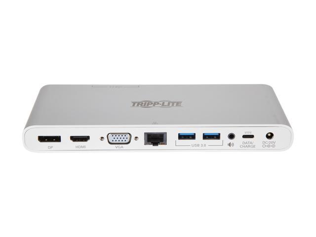 Tripp Lite USB C Docking Station w/USB Hub HDMI VGA DP Gbe PD Charging 4K (U442-DOCK4-S)