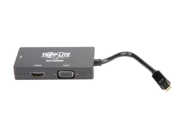 Tripp Lite Mini DisplayPort 1.2 to VGA/DVI/HDMI Adapter Converter 4K Black (P137-06N-HDVK6B)