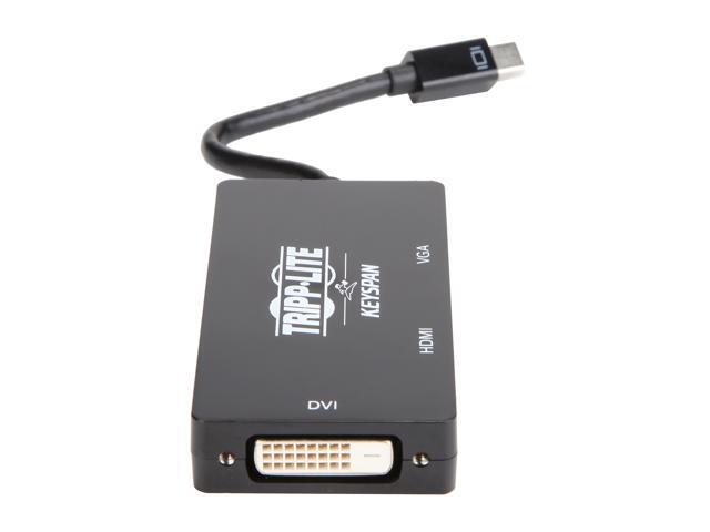 Tripp Lite Mini DisplayPort 1.2 to VGA/DVI/HDMI Adapter Converter 4K Black (P137-06N-HDVK6B)