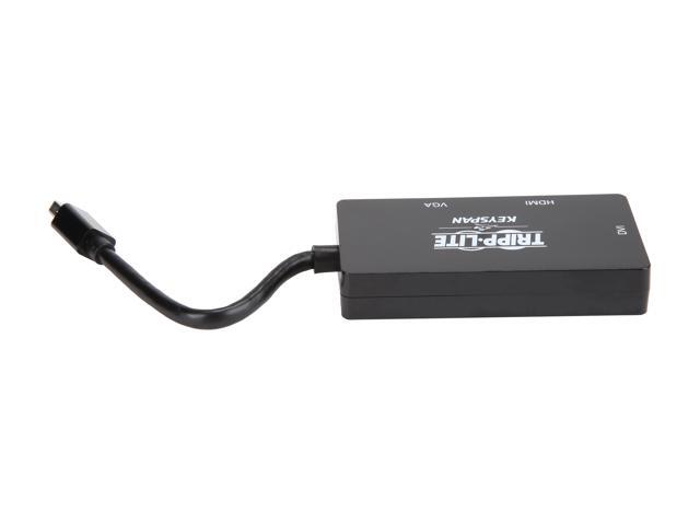 Tripp Lite Mini DisplayPort 1.2 to VGA/DVI/HDMI Adapter Converter 4K Black (P137-06N-HDVK6B)