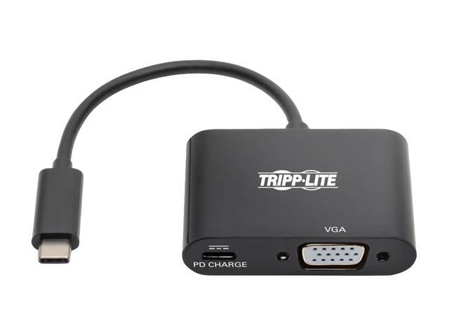 Tripp Lite USB C to VGA Adapter w/PD Charging 1080p Black USB Type C to VGA (U444-06N-VB-C)