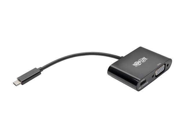 Tripp Lite USB C to VGA Adapter w/PD Charging 1080p Black USB Type C to VGA (U444-06N-VB-C)
