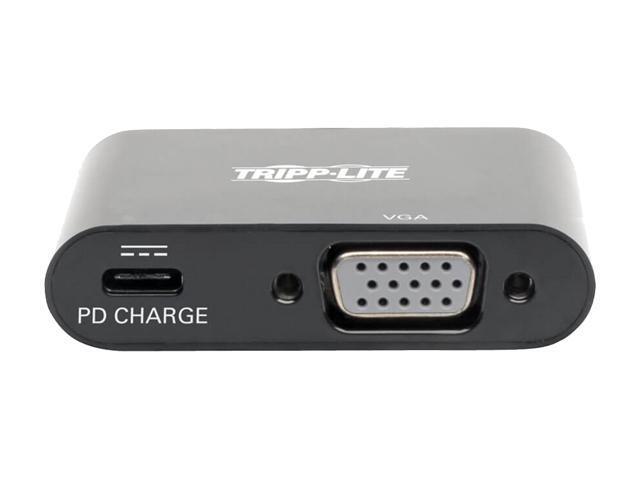 Tripp Lite USB C to VGA Adapter w/PD Charging 1080p Black USB Type C to VGA (U444-06N-VB-C)