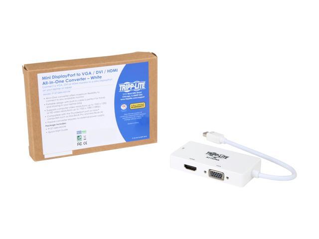 Tripp Lite Mini DisplayPort to VGA/DVI/HDMI Adapter Converter mDP 6in White (P137-06N-HDVW)