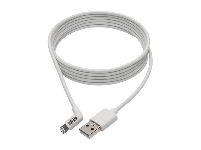 Tripp Lite Lightning to USB Sync Charge Right-Angle iPhone iPad White 6ft (M100-006-LRA-WH)