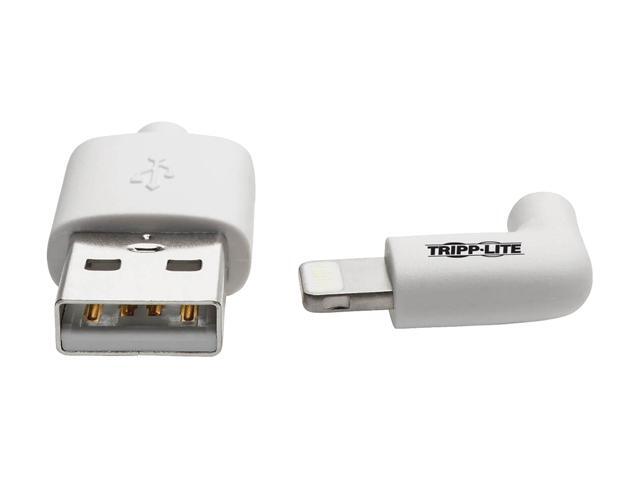 Tripp Lite Lightning to USB Sync Charge Right-Angle iPhone iPad White 6ft (M100-006-LRA-WH)