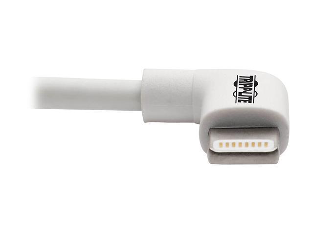 Tripp Lite Lightning to USB Sync Charge Right-Angle iPhone iPad White 6ft (M100-006-LRA-WH)