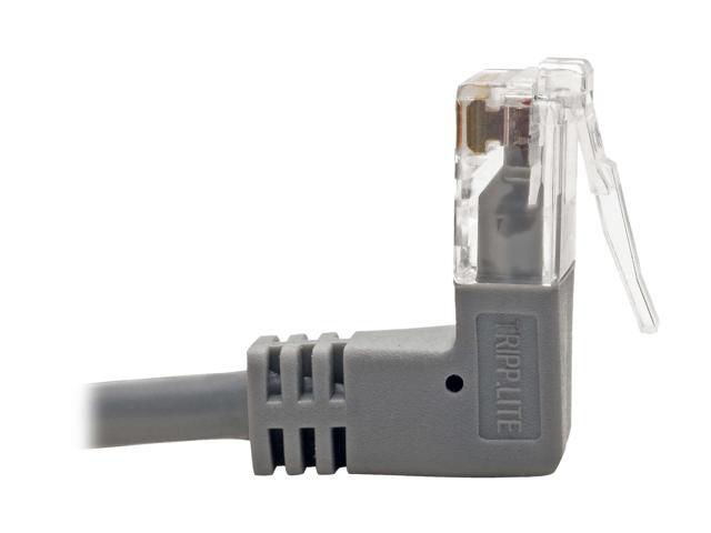 Tripp Lite Cat6 Gigabit Patch Cable Snagless Right-Angle UTP Slim Gray 2ft (N201-SR2-GY)