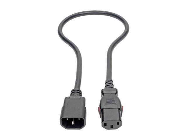 Tripp Lite Power Extension Cord Cable C14 to Locking C13 M/F 18 AWG 10A 2ft (P004-L02)