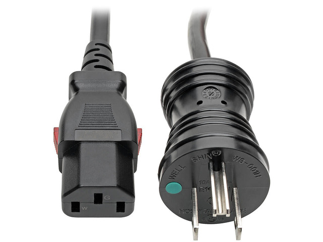 Tripp Lite Power Cord Hospital Medical 5-15P to Locking C13 M/F 10A 3ft (P006-L03-HG10)