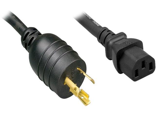 Nippon Labs L6-20P / C13 High Voltage / High Current Power Cord, NEMA L6-20P to IEC-60320-C13, SJT, 14 AWG., 15A, 250V, Black 10 ft. Power Cable
