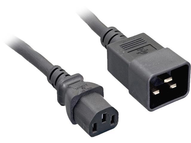 Nippon Labs 14AWG C20 To C13 Universal Jumper Power Cord, SJT 15A/250V, IEC-60320-C20 to IEC-60320-C13,Black 6FT. Power Cable