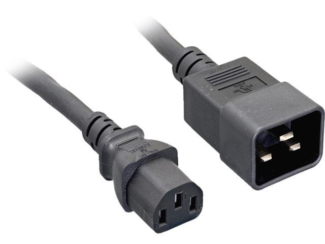 Nippon Labs 14AWG C20 To C13 Universal Jumper Power Cord, SJT 15A/250V, IEC-60320-C20 to IEC-60320-C13,Black 3FT. Power Cable