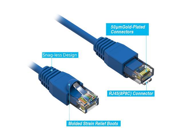 Nippon Labs 20Ft Cat6A UTP Ethernet Network Booted Cable, 24AWG 20 Feet Gigabit LAN Network Cable RJ45 High Speed Patch Cable, Blue, 60CAT6A-20BL