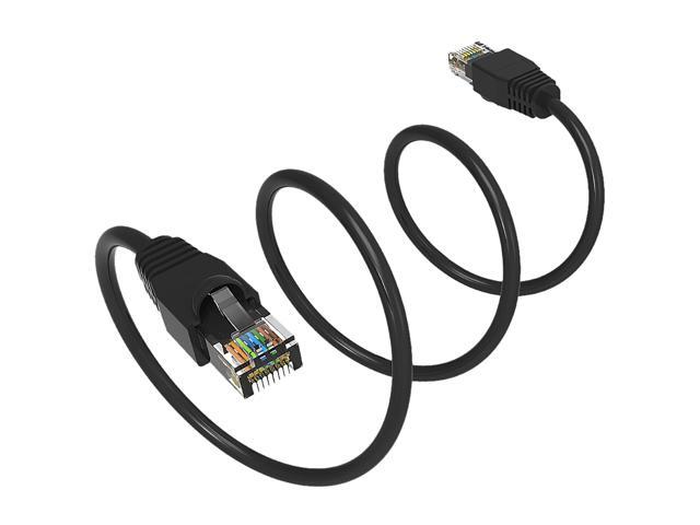 Nippon Labs 2Ft Cat6A UTP Ethernet Network Booted Cable, 24AWG 2 Feet Gigabit LAN Network Cable RJ45 High Speed Patch Cable, Black, 60CAT6A-2BK