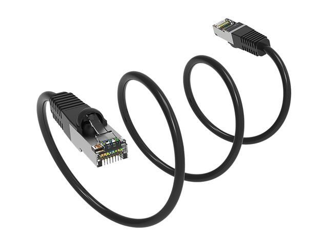 Nippon Labs Cat7 Shielded (SSTP) 600MHz Ethernet Network Booted Cable, 26AWG 20 Feet Gigabit LAN Network Cable RJ45 High Speed Patch Cable, Black,...