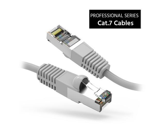 Nippon Labs Cat7 Shielded (SSTP) 600MHz Ethernet Network Booted Cable, 26AWG 1 Feet Gigabit LAN Network Cable RJ45 High Speed Patch Cable, Gray,...