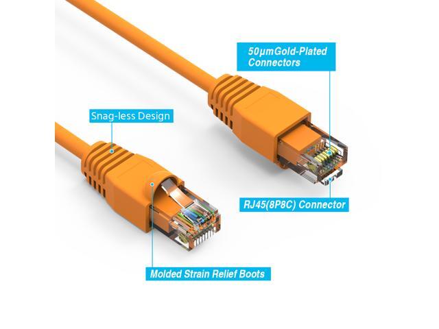 Nippon Labs 35Ft Cat6A UTP Ethernet Network Booted Cable, 24AWG 35 Feet Gigabit LAN Network Cable RJ45 High Speed Patch Cable, Orange, 60CAT6A-35OR