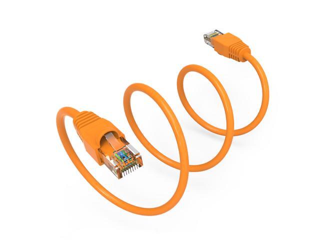 Nippon Labs 35Ft Cat6A UTP Ethernet Network Booted Cable, 24AWG 35 Feet Gigabit LAN Network Cable RJ45 High Speed Patch Cable, Orange, 60CAT6A-35OR