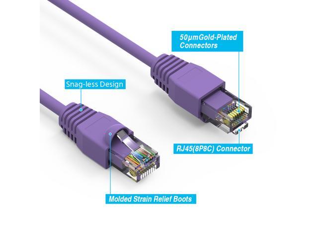 Nippon Labs 6Ft Cat6A UTP Ethernet Network Booted Cable,24AWG 6 Feet Gigabit LAN Network Cable RJ45 High Speed Patch Cable, Purple, 60CAT6A-6PU