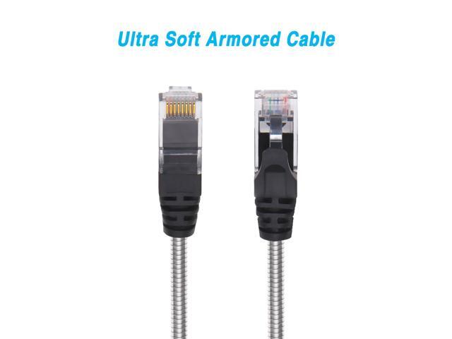 Nippon Labs 65FT CAT.6A Patch Cable Armored Anti-Rodent Slim Cables, 28AWG 65 Feet Gigabit LAN Network Cable RJ45 High Speed Ethernet Cable...