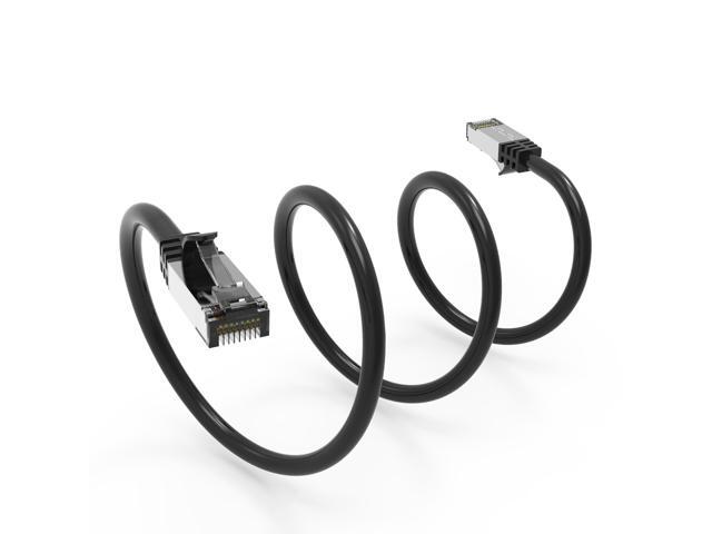 Nippon Labs 60CAT8-0.5-26BK Cat8 Ethernet Cable 0.5 feet Slim Series - Black 2GHz, 40G, S/FTP - Shielded 40Gbps 2000Mhz SFTP Patch Cord,Cat8 RJ45...