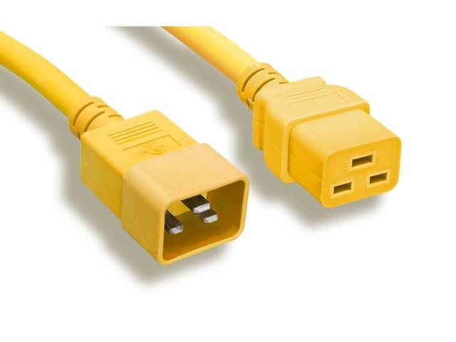 Nippon Labs 30POW-10W1-1920-08-YE 12 AWG C20 To C19 Universal Jumper Power Cord, SJT, 20A, 250V, IEC-60320-C20 to IEC-60320-C19 Yellow 8FT. Power...