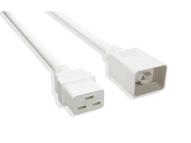 Nippon Labs 30POW-10W1-1920-06-WH 6 ft. 12 AWG C20 To C19 Universal Jumper Power Cord, SJT, 20A, 250V, IEC-60320-C20 to IEC-60320-C19 White 6FT....