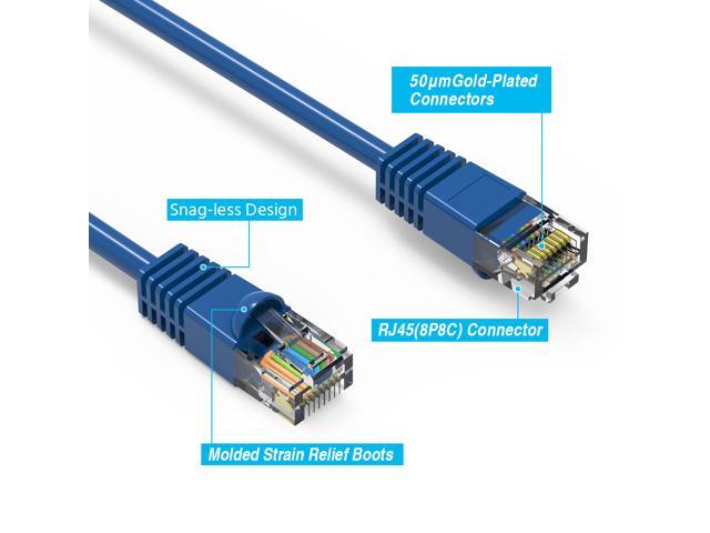 Nippon Labs Cat6 25FT UTP Ethernet Network Booted Cable - Blue - 25 ft. - 24AWG RJ45 Enhanced Cat 6 Patch Cable - 60CAT6-25BL