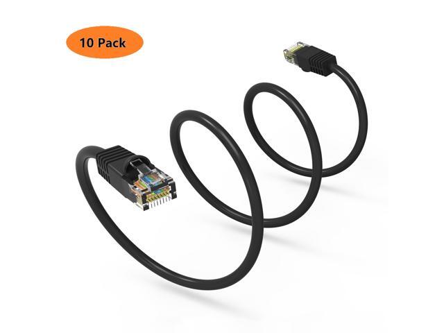 Nippon Labs 60CAT6-7BK-10P Cat6 7FT UTP Ethernet Network Booted Cable - Black - 7 ft. - 24AWG RJ45 Enhanced Cat 6 Patch Cable (7FT 10 Pack Black)
