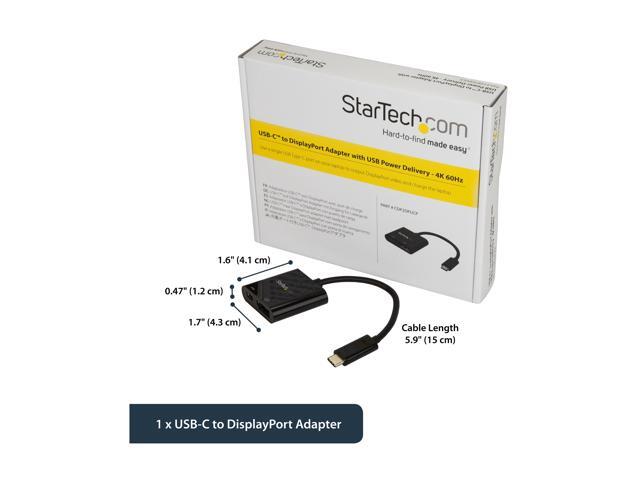 StarTech CDP2DPUCP USB C to DisplayPort Adapter - with Power Delivery (USB PD) - Power Pass Through Charging - 4K 60Hz - USB-C to DisplayPort
