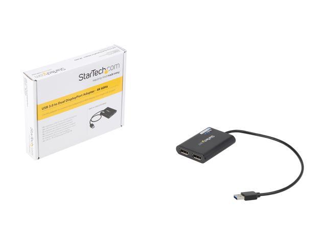 StarTech. com USB32DP24K60 USB to Dual DisplayPort Adapter - 4K 60Hz - USB 3.0 (5Gbps) - USB Dual Monitor Adapter - Dual DisplayPort Adapter