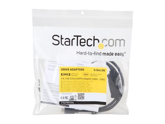 StarTech. com USB3C2ESAT3 3 ft 1m USB C to eSATA Cable - For External Storage Devices with HDD / SSD / ODD - USB 3.0 to eSATA Cable (5Gbps)