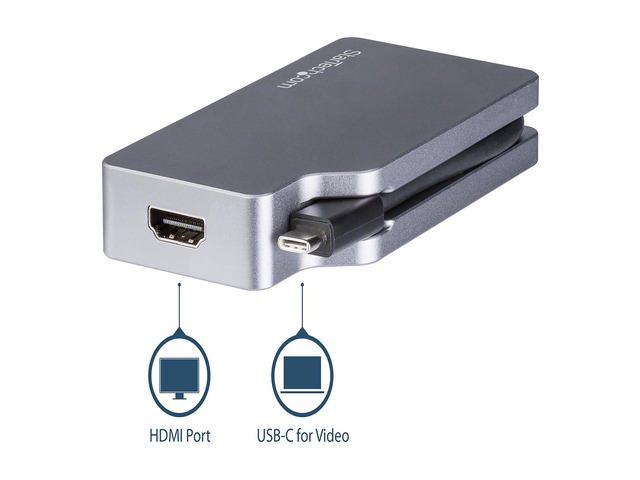 StarTech. com CDPVDHDMDP2G USB C Multiport Video Adapter - Space Gray - USB C to VGA / DVI / HDMI / mDP - 4K USB C Adapter - USB C to HDMI Adapter