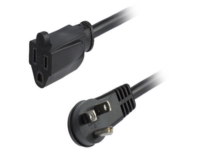 StarTech. com PAC101R3 3 ft Flat Extension Cord - NEMA 5-15R to NEMA Right-Angle 5-15P Power Cable - Low Profile Extension Cord - Right Angle Power...
