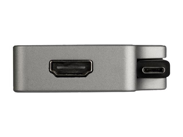 StarTech. com CDPVDHMDPDP USB C Multiport Video Adapter 4-in-1 - 95W Power Delivery - Space Gray - Aluminum - 4K60Hz - Wrap-Around Cable - USB C...