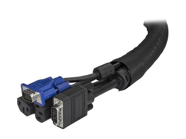 StarTech. com WKSTNCM2 15' / 4.6 m Cable Management Sleeve - Trimmable Fabric - Cord Concealer - Wire Hider - Cord Organizer (WKSTNCM2)