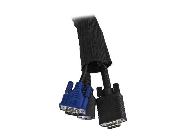 StarTech. com WKSTNCM2 15' / 4.6 m Cable Management Sleeve - Trimmable Fabric - Cord Concealer - Wire Hider - Cord Organizer (WKSTNCM2)