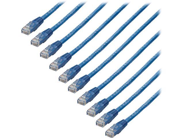 StarTech. com 6 ft. CAT6 Cable 10 Pack - Blue CAT6 Patch Cord - Molded RJ45 Connectors - 24 AWG - Ethernet - ETL Verified (C6PATCH6BL10PK)