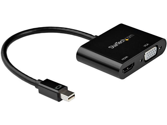 StarTech.com Mini DisplayPort to HDMI VGA Adapter - 4K 60Hz - Thunderbolt 2 mDP to VGA HDMI Monitor Converter (MDP2VGAHD20)