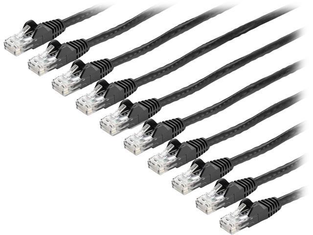 StarTech. com 6 ft. CAT6 Cable 10 Pack - Black CAT6 Patch Cord - Snagless RJ45 Connectors - 24 AWG Copper Wire - Ethernet (N6PATCH6BK10PK)