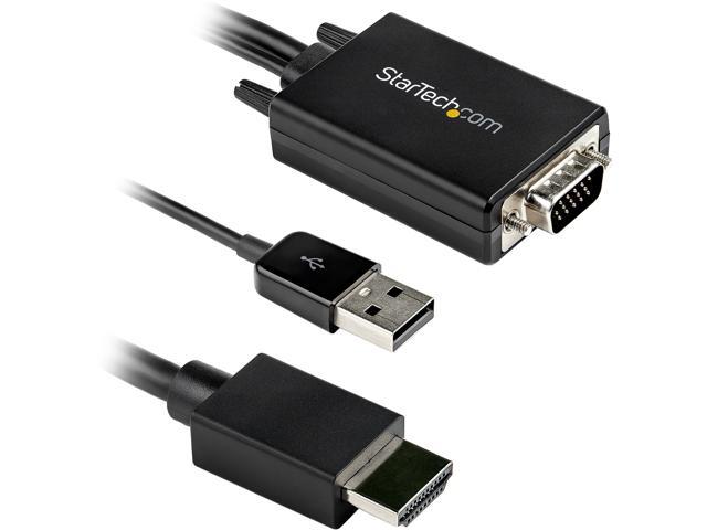 StarTech.com VGA2HDMM10 10ft. (3m) VGA to HDMI Adapter with USB Audio - 1080p VGA to HDMI Video Converter for Your Laptop (VGA2HDMM10)