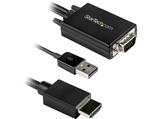 StarTech.com VGA2HDMM6 6ft. (1.8m) VGA to HDMI Adapter with USB Audio - 1080p VGA to HDMI Video Converter for your Laptop (VGA2HDMM6)