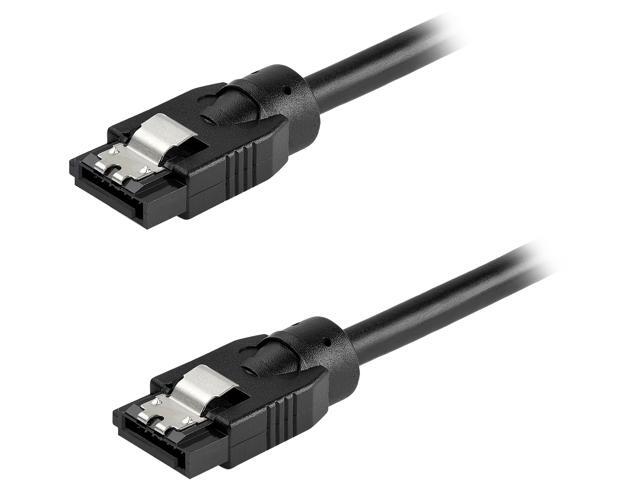 StarTech. com SATRD30CM 12 Inch (30cm) Round SATA Cable - Latching Connectors - 6Gbs SATA Data Cord - SATA Hard Drive Power Cable - Black (SATRD30CM)