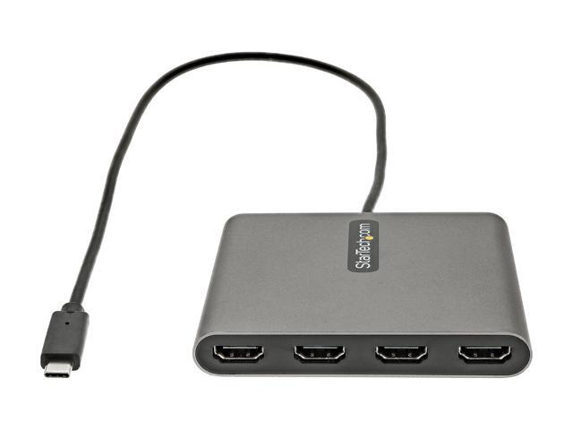 USB C to 4 HDMI Adapter, External Video & Graphics Card, USB Type-C to Quad HDMI Monitor Display Adapter Dongle, 1080p 60Hz, Video Converter,...