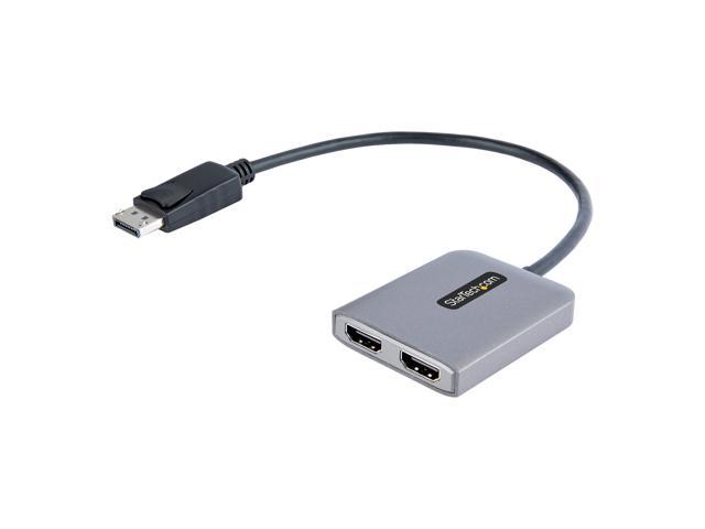 StarTech.com Displayport to Dual HDMI MST HUB - Dual HDMI 4K 60Hz - DisplayPort Multi Monitor Adapter with 1ft / 30cm cable MST14DP122HD