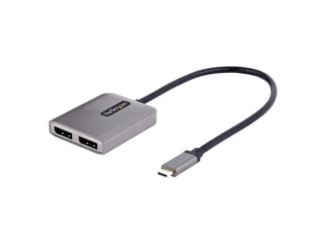 StarTech.com 2-Port USB-C MST Hub, Dual-DisplayPort up to 4K 60Hz w/ DP 1.4 Alt Mode & DSC - Multi-Monitor Adapter/Splitter (Windows Only).