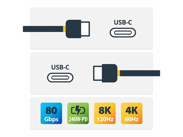 StarTech 3ft USB4 Cable 80Gbps, USB-IF Certified USB-C Cable, 240W, 8K 120Hz/4K 240Hz DP2.1, Thunderbolt 4 Compatible, White