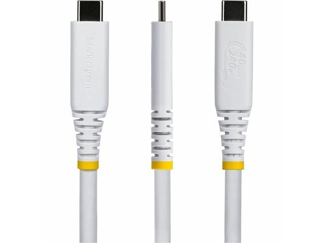 StarTech 3ft USB4 Cable 40Gbps, USB-IF Certified USB-C Cable, 240W, 8K 60Hz/4K 240Hz DP2.1, Thunderbolt 4 Compatible, White