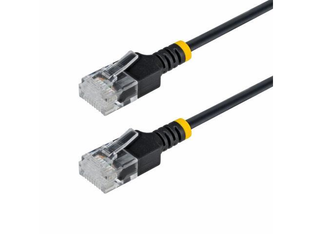StarTech 1ft Black Ultra Slim CAT6a Ethernet Cable, Snagless, UTP, Bare Copper Wire, 34AWG Slim RJ45 Patch Cord
